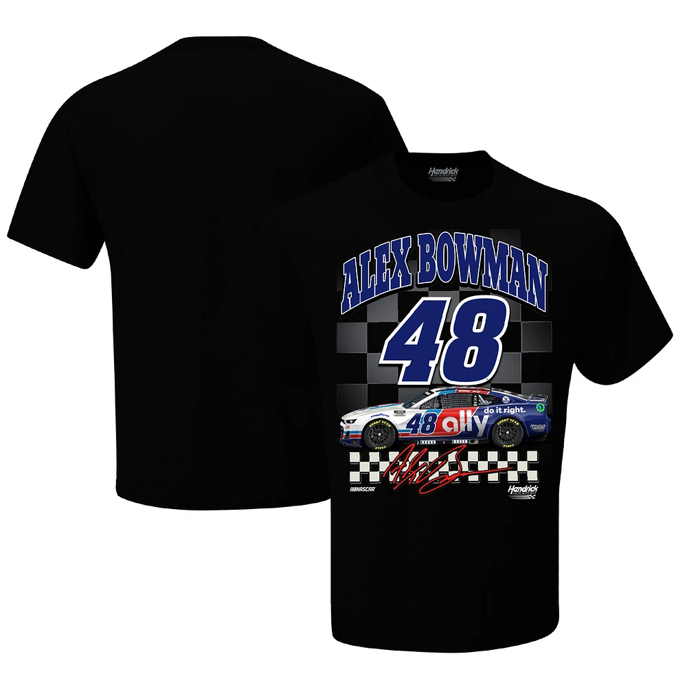 Men's Hendrick Motorsports Team Collection Black Alex Bowman ally Throwback T-Shirt