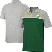 Men's Colosseum Green/Heather Gray Colorado State Rams Caddie Lightweight Polo