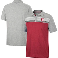 Men's Colosseum Cardinal/Heather Gray Stanford Cardinal Caddie Lightweight Polo