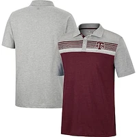 Men's Colosseum Maroon/Heather Gray Texas A&M Aggies Caddie Lightweight Polo