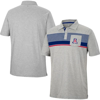 Men's Colosseum Heathered Gray Arizona Wildcats Golfer Pocket Polo