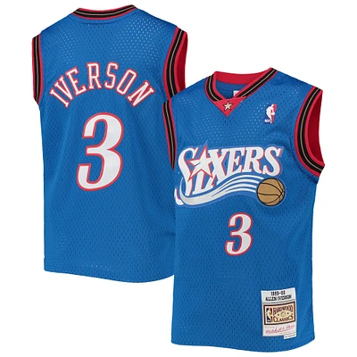 Youth Mitchell & Ness Allen Iverson Royal Philadelphia 76ers 1999-00 Hardwood Classics Swingman Jersey