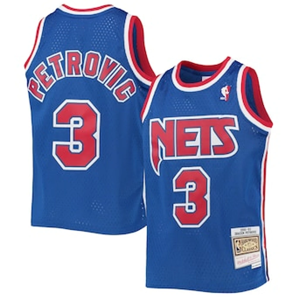 Youth Mitchell & Ness Drazen Petrovic Blue New Jersey Nets 1992/93 Hardwood Classics Swingman