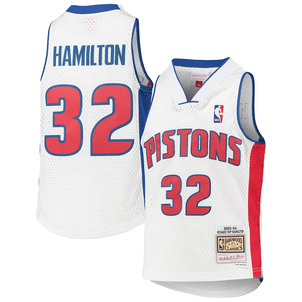 Youth Mitchell & Ness Richard Hamilton White Detroit Pistons 2003/04 Hardwood Classics Swingman Jersey