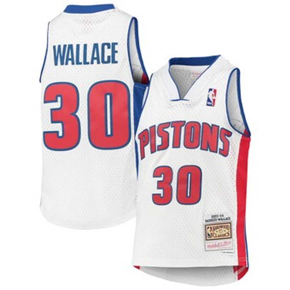 Youth Mitchell & Ness Rasheed Wallace White Detroit Pistons 2003/04 Hardwood Classics Swingman Jersey