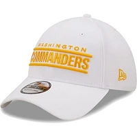 Men's New Era White Washington Commanders Wordmark Iced II 39THIRTY Flex Hat