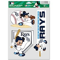 WinCraft Tampa Bay Rays Disney Mickey Mouse Team 3-Pack Decal Set