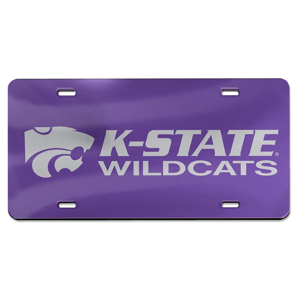 WinCraft Kansas State Wildcats Team Logo 19 Laser Cut Acrylic License Plate
