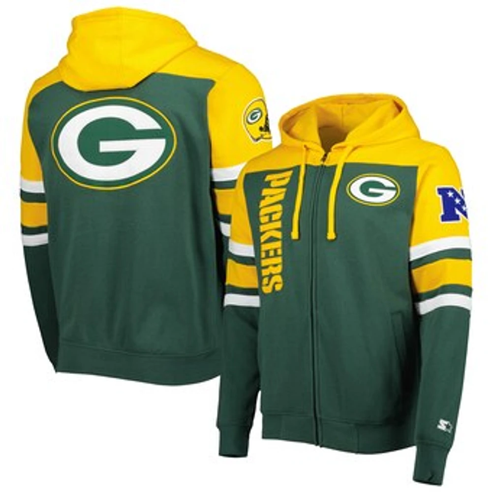 Men's Starter Green Green Bay Packers Extreme Full-Zip Hoodie Jacket