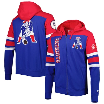 Men's Starter Royal New England Patriots Extreme Vintage Logos Full-Zip Jacket