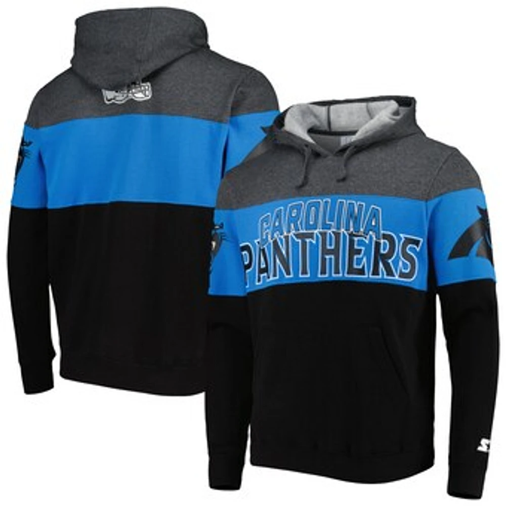 Men's Starter Heather Charcoal/Black Carolina Panthers Extreme Pullover Hoodie