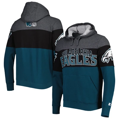 Men's Starter Heather Charcoal/Midnight Green Philadelphia Eagles Extreme Pullover Hoodie