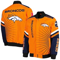 Men's G-III Sports by Carl Banks Orange Denver Broncos Extreme Redzone Full-Snap Varsity Jacket