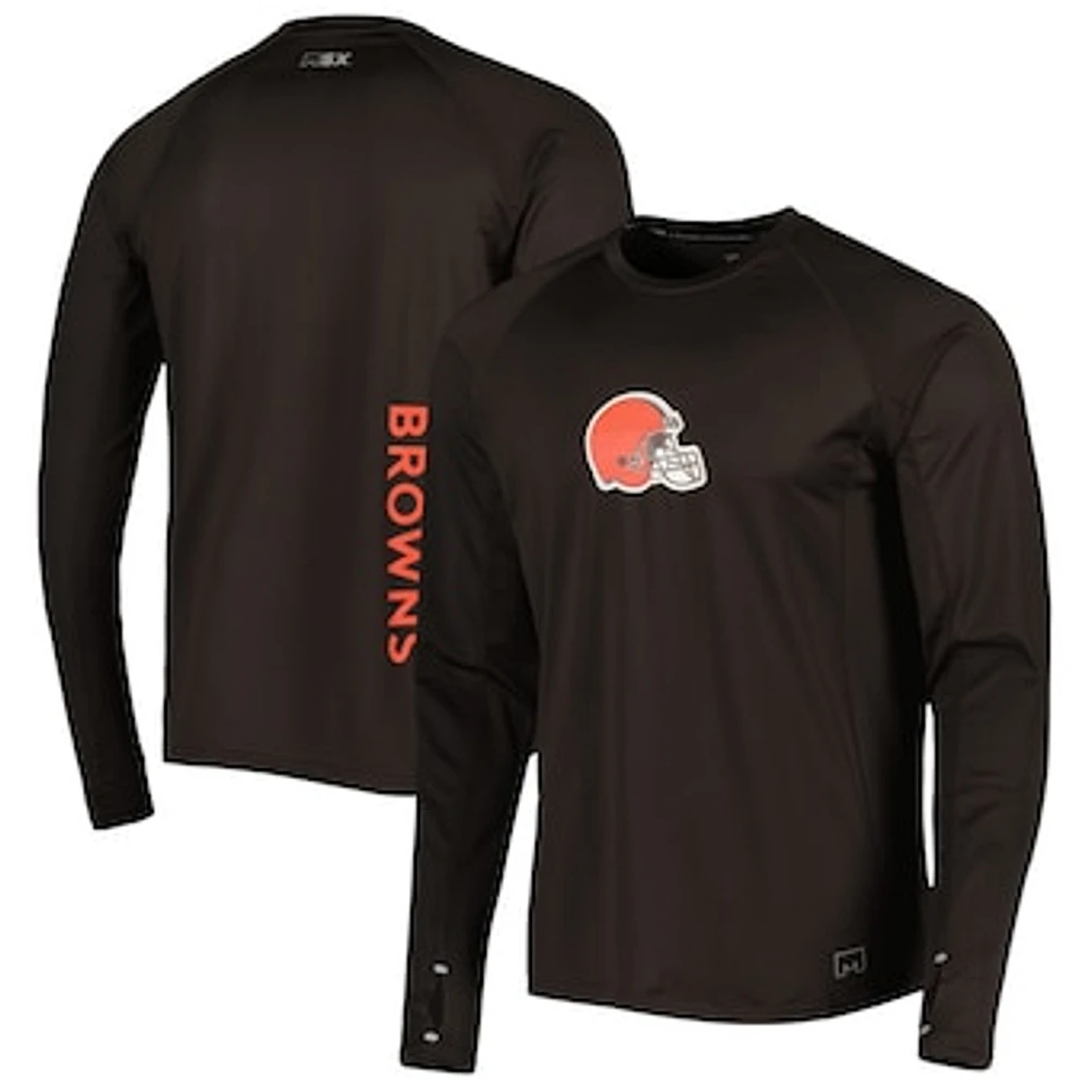 Men's MSX by Michael Strahan Brown Cleveland Browns Interval Long Sleeve Raglan T-Shirt