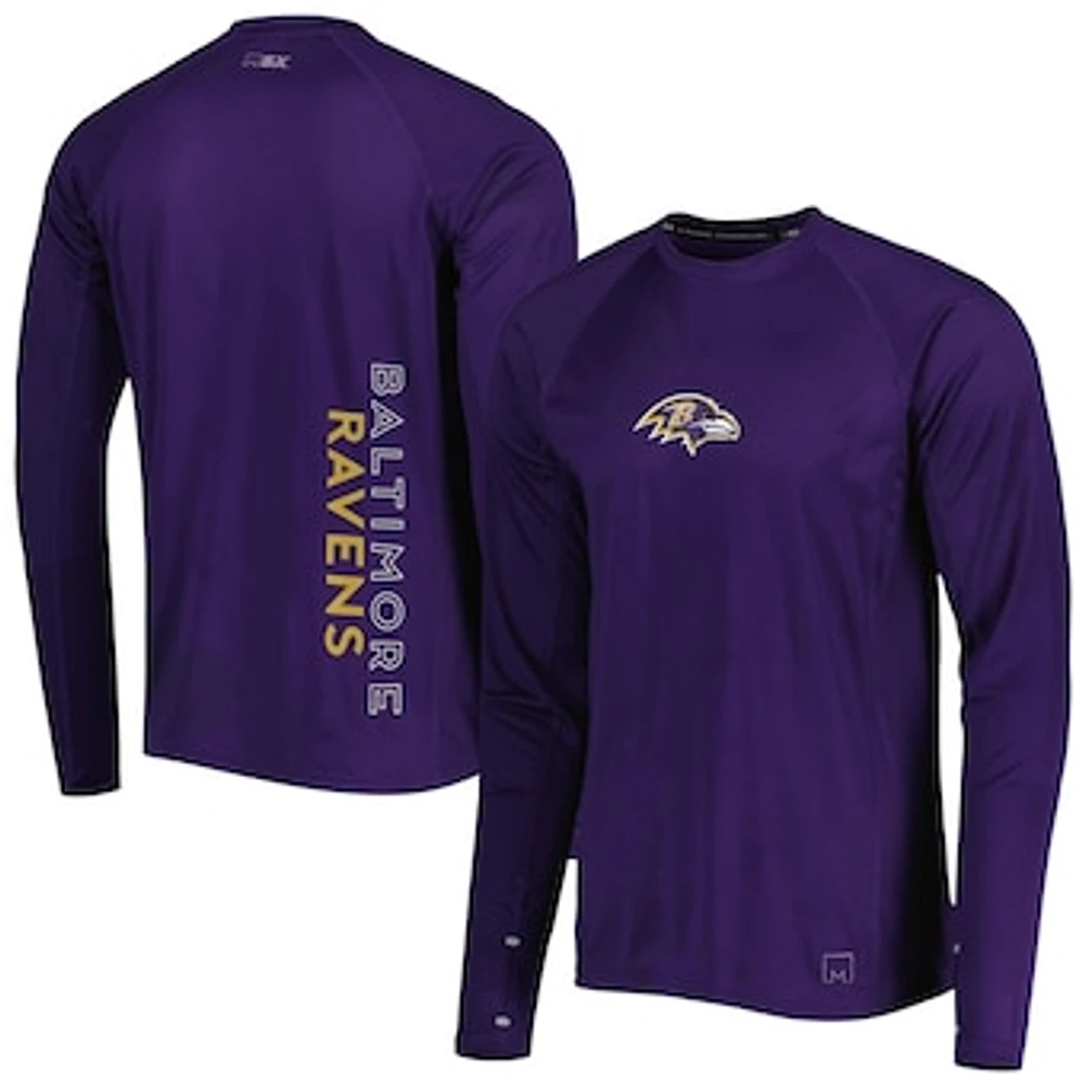 Men's MSX by Michael Strahan Purple Baltimore Ravens Interval Long Sleeve Raglan T-Shirt