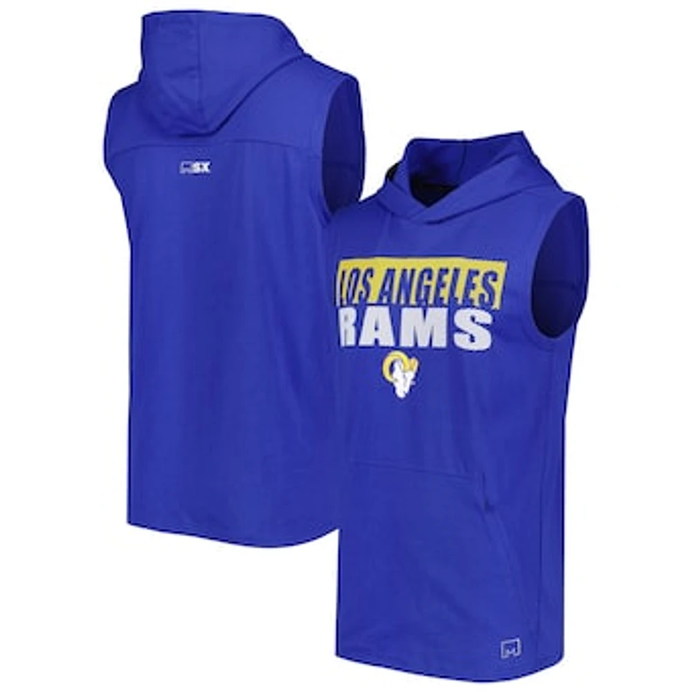 Men's MSX by Michael Strahan Royal Los Angeles Rams Relay Sleeveless Pullover Hoodie