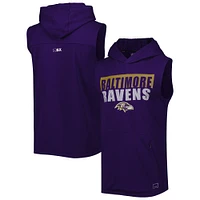 Men's MSX by Michael Strahan Purple Baltimore Ravens Relay Sleeveless Pullover Hoodie