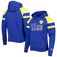 Men's Starter Royal Los Angeles Rams Draft Fleece Raglan Pullover Hoodie