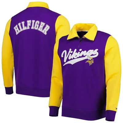 Men's Tommy Hilfiger Purple/Gold Minnesota Vikings Aiden Quarter-Zip Sweatshirt