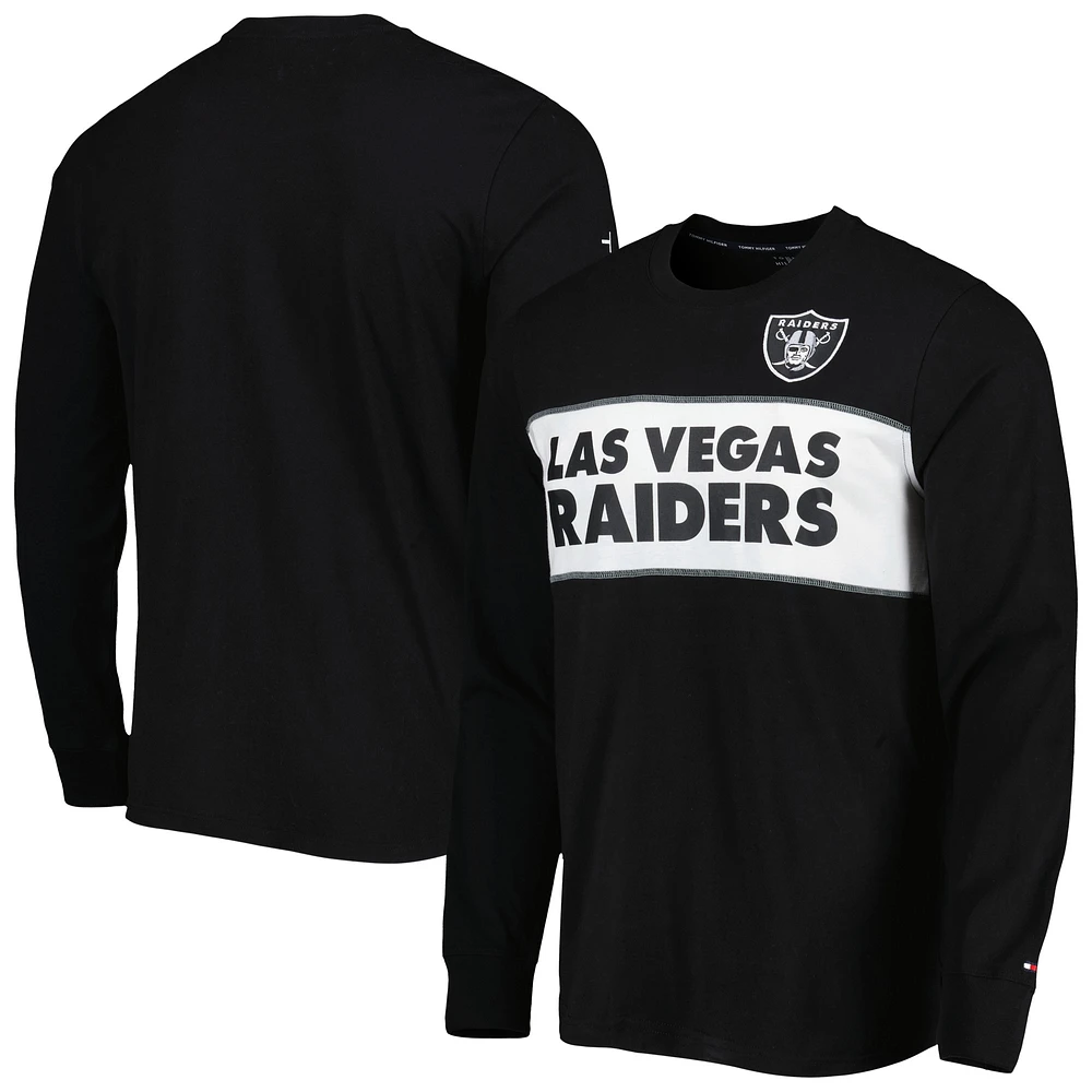 Men's Tommy Hilfiger Black Las Vegas Raiders Peter Team Long Sleeve T-Shirt