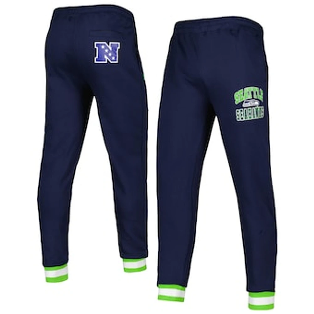 Men's Starter College Navy Seattle Seahawks Blitz Fleece Jogger Pants