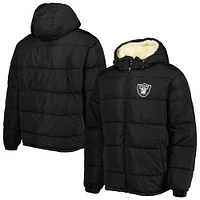 Men's Tommy Hilfiger Black Las Vegas Raiders Puffer Parka Hoodie Full-Zip Jacket