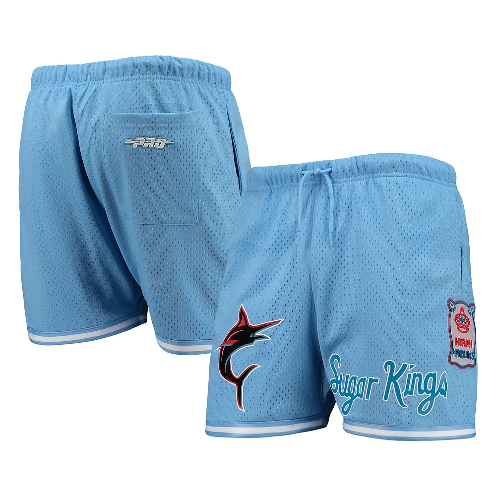 Men's Light Blue Miami Marlins City Edition Mesh Shorts