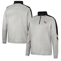 Men's Colosseum Gray/Black UCF Knights Bushwood Fleece Quarter-Zip Jacket