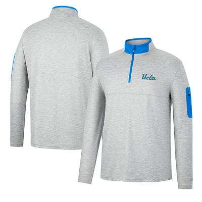 Men's Colosseum Heathered Gray/Blue UCLA Bruins Country Club Windshirt Quarter-Zip Jacket