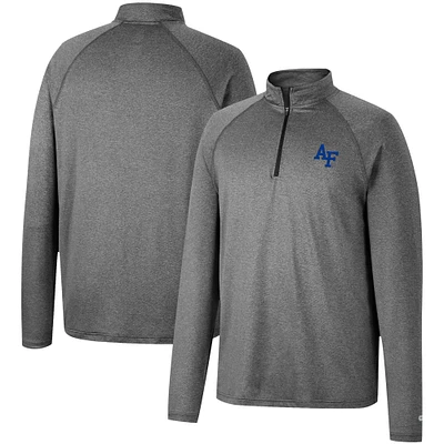 Men's Colosseum Heathered Gray Air Force Falcons Earth First Raglan Quarter-Zip Windshirt