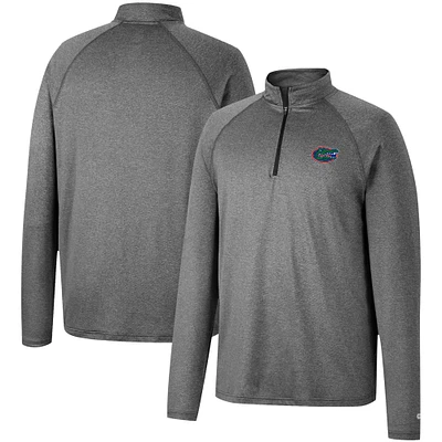 Men's Colosseum Heathered Gray Florida Gators Earth First Raglan Quarter-Zip Windshirt