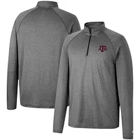 Men's Colosseum Heathered Gray Texas A&M Aggies Earth First Raglan Quarter-Zip Windshirt