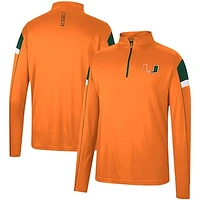 Men's Colosseum Orange Miami Hurricanes Golf Match Quarter-Zip Windshirt