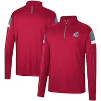 Men's Colosseum Crimson Washington State Cougars Golf Match Quarter-Zip Windshirt