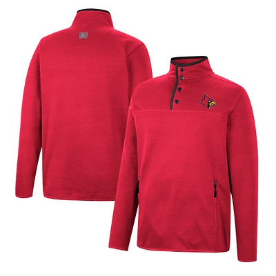 Men's Colosseum Red Louisville Cardinals Rebound Quarter-Snap Jacket