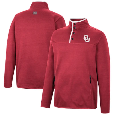 Men's Colosseum Crimson Oklahoma Sooners Rebound Quarter-Snap Jacket