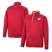 Men's Colosseum Red Wisconsin Badgers Rebound Quarter-Snap Jacket