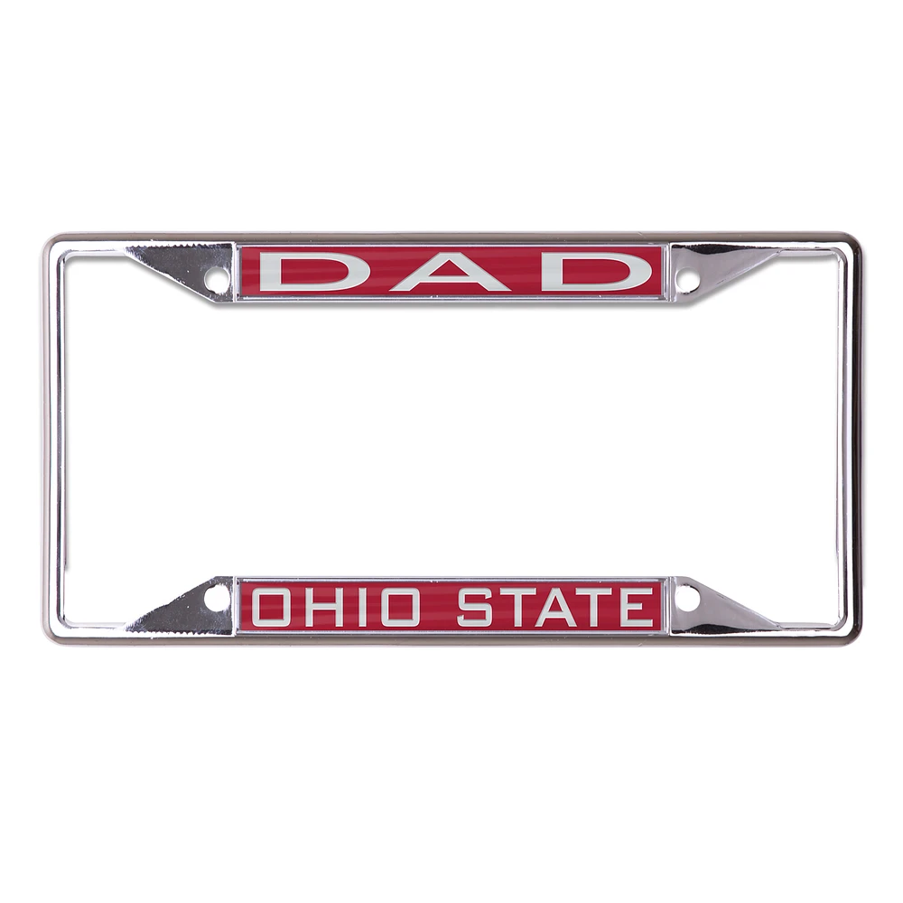 WinCraft Ohio State Buckeyes Dad School Supporter Laser Cut Metal License Plate Frame