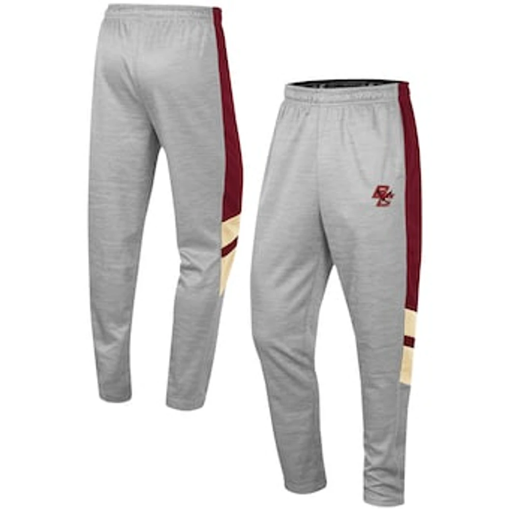 Men's Colosseum Heathered Gray/Maroon Boston College Eagles Bushwood Pants