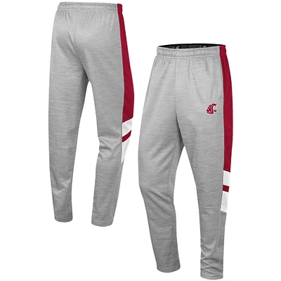 Men's Colosseum Heathered Gray/Crimson Washington State Cougars Bushwood Pants