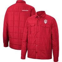 Men's Colosseum Crimson Indiana Hoosiers Detonate Quilted Full-Snap Jacket