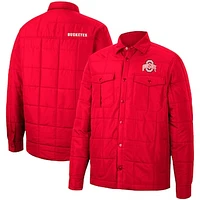 Men's Colosseum Scarlet Ohio State Buckeyes Detonate Quilted Full-Snap Jacket