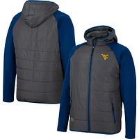 Men's Colosseum Charcoal/Navy West Virginia Mountaineers Good On You Raglan Full-Zip Jacket