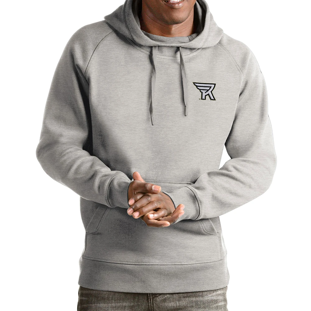 Men's Antigua Heathered Gray Rochester Knighthawks Victory Pullover Hoodie