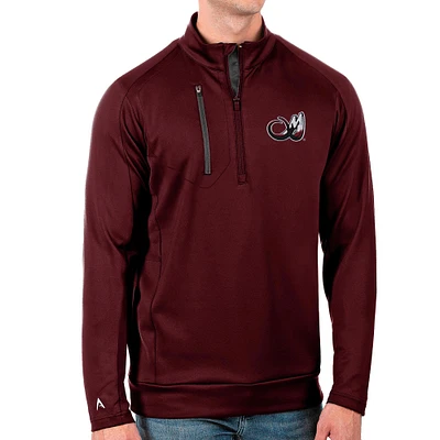 Men's Antigua Maroon Colorado Mammoth Generation Quarter-Zip Pullover Top