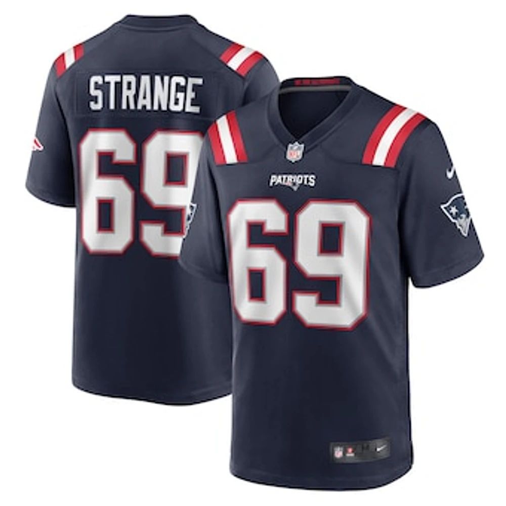 Men's Nike Cole Strange Navy New England Patriots Player Game Jersey