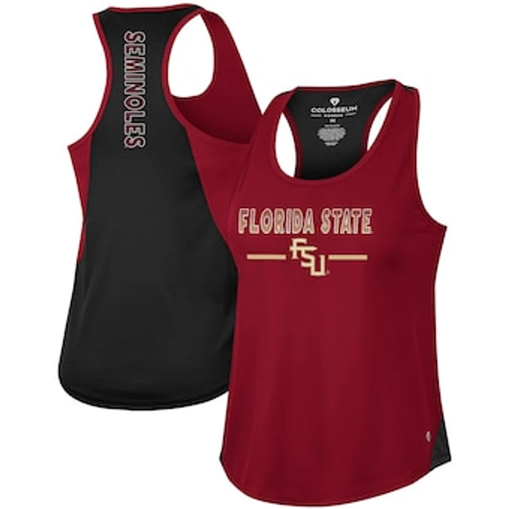 Women's Colosseum Garnet Florida State Seminoles Sachs 2-Hit Scoop Neck Racerback Tank Top