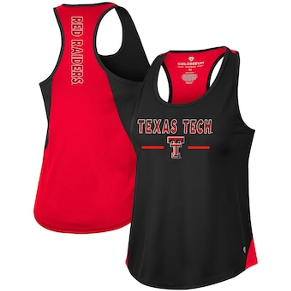 Women's Colosseum Black Texas Tech Red Raiders Sachs 2-Hit Scoop Neck Racerback Tank Top