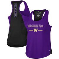 Women's Colosseum Purple Washington Huskies Sachs 2-Hit Scoop Neck Racerback Tank Top