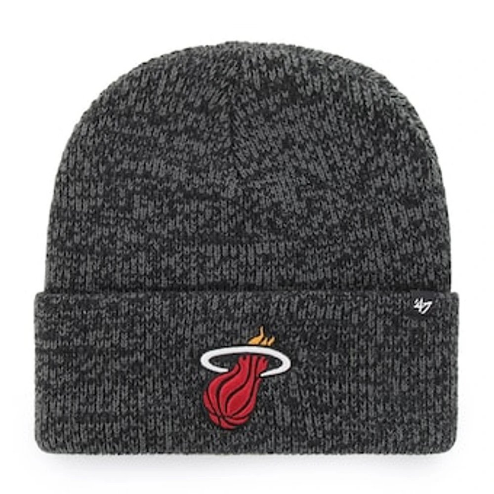 Men's '47 Black Miami Heat Brain Freeze Cuffed Knit Hat